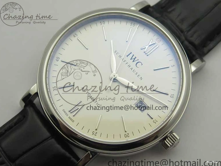 MIROTIME 0520 Portofino Automatic SS MKF 1:1 Best Edition White Dial On Black Leather Strap MIYOTA 9015 V Original 7204